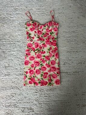 Floral Pink Spaghetti-Strap Dress
